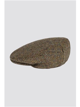  Green Harris Tweed Flat Cap