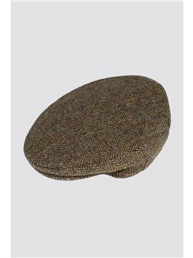  Green Harris Tweed Flat Cap