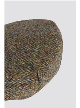  Green Harris Tweed Flat Cap