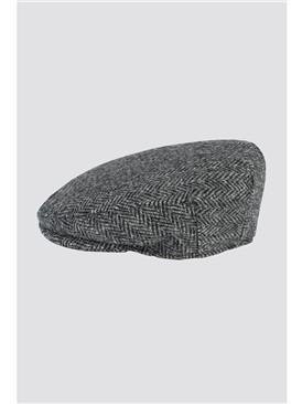  Grey Harris Tweed Flat Cap