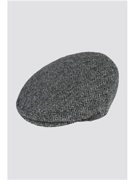  Grey Harris Tweed Flat Cap