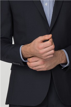  Navy Panama Tailored Fit Suit Jacket