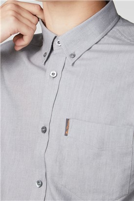  Light Grey Short Sleeved Oxford Shirt