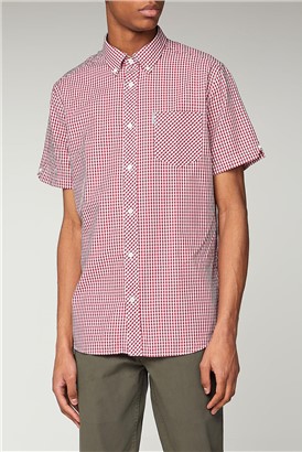  Red Short Sleeved Gingham Shirt