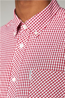  Red Short Sleeved Gingham Shirt