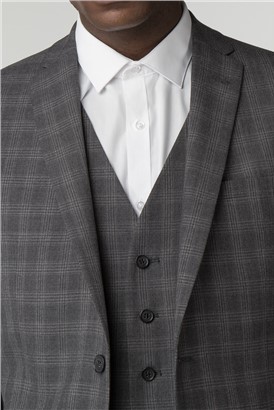  Grey Check Slim Fit Jacket