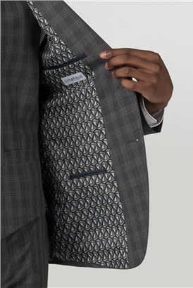  Grey Check Slim Fit Jacket