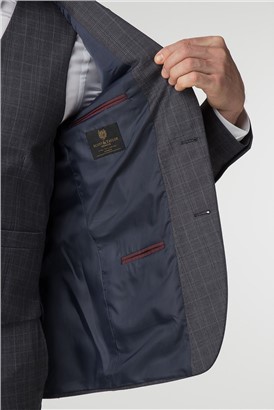  Tailored Charcoal Check Suit Jacket