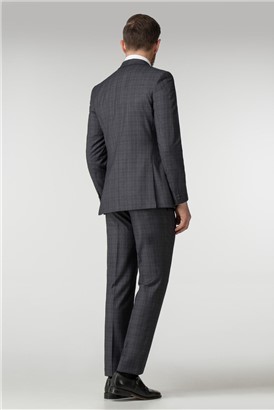  Tailored Charcoal Check Suit Jacket