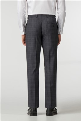  Tailored Fit Charcoal Check Suit Trouser