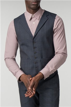  Navy Heritage Check Waistcoat