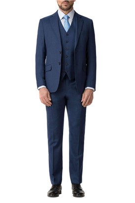 Stvdio Blue Textured Slim Fit Ivy League Suit Jacket