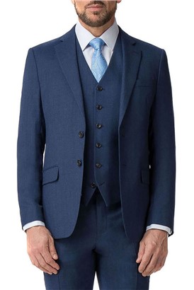 Stvdio Blue Textured Slim Fit Ivy League Suit Jacket