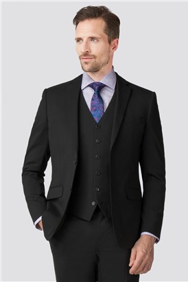 Stvdio Tailored Fit Black Performance Suit Jacket