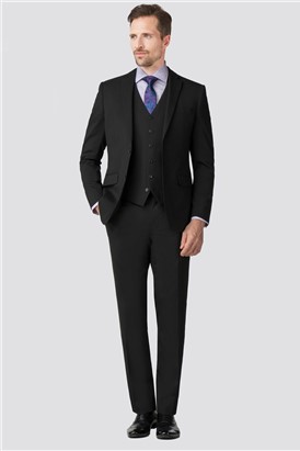 Stvdio Tailored Fit Black Performance Suit Jacket