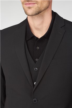 Stvdio Tailored Fit Black Performance Suit Jacket