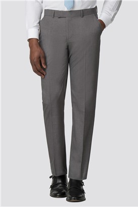  Tailored Fit Grey Plain Trousers