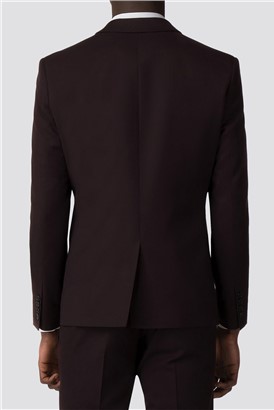 Burgundy Plain Skinny Fit Suit Jacket