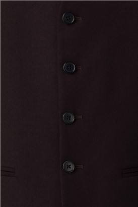 Burgundy Skinny Fit Waistcoat