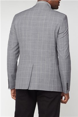 Slim Fit Grey Big Check Suit Jacket