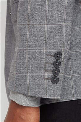 Slim Fit Grey Big Check Suit Jacket