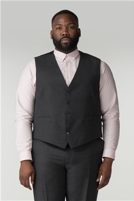  Charcoal Birdseye Big and Tall Waistcoat