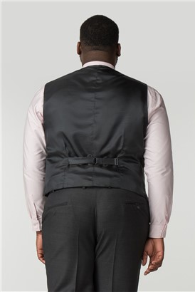  Charcoal Birdseye Big and Tall Waistcoat