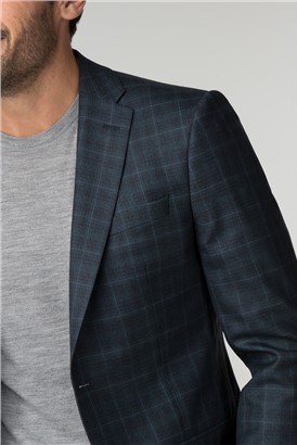  Petrol Windowpane Check Jacket