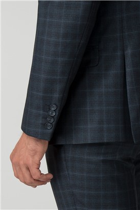  Petrol Windowpane Check Jacket