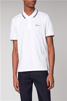  Romford Tipped Polo Shirt - White