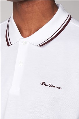  Romford Tipped Polo Shirt - White