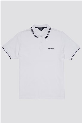  Romford Tipped Polo Shirt - White