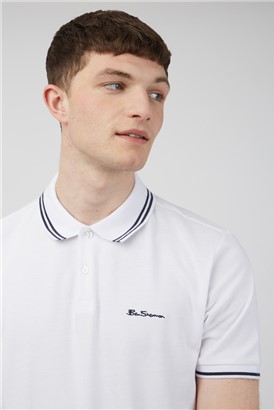  Romford Tipped Polo Shirt - White