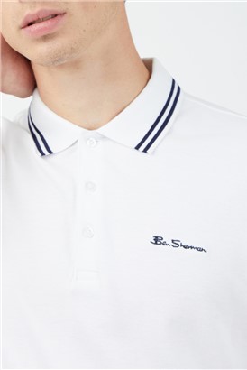  Romford Tipped Polo Shirt - White