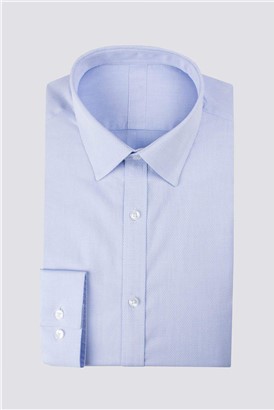  Tailored Fit Single Cuff Blue Victor Textured Shirt