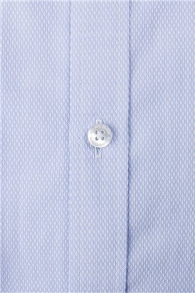  Tailored Fit Single Cuff Blue Victor Textured Shirt