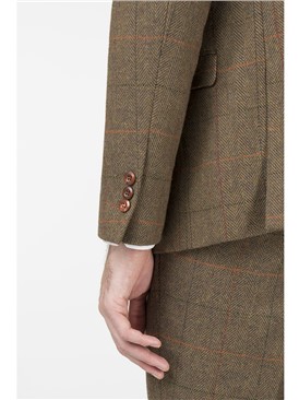 Nelson Brown Tweed Check Slim Fit Jacket