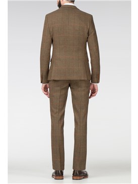 Nelson Brown Tweed Check Slim Fit Jacket