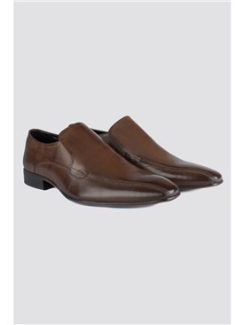  Brown Leather Slip On Shoe