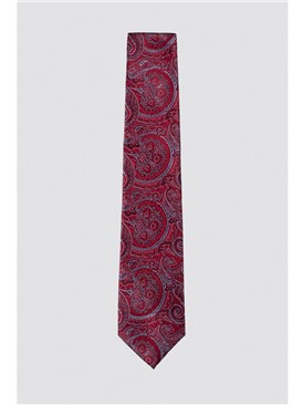  Red Paisley Jacquard Tie