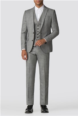  Grey Check Skinny Fit Suit Jacket