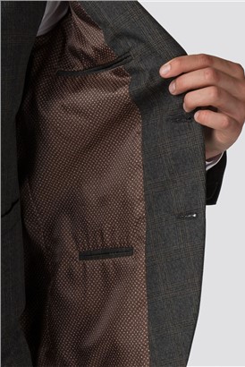  Charcoal Rust Check Skinny Fit Suit Jacket