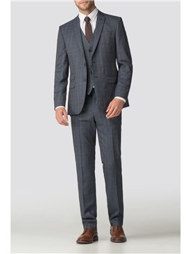  Blue Heritage Check Modern Big & Tall Waistcoat