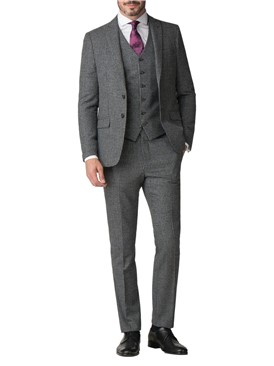 Stvdio Grey Boucle Slim Fit Ivy League Suit Jacket