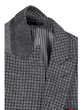 Stvdio Grey Boucle Slim Fit Ivy League Suit Jacket