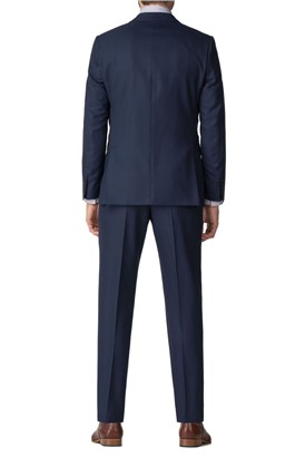 Stvdio Navy Texture Tailored Fit Suit Jacket