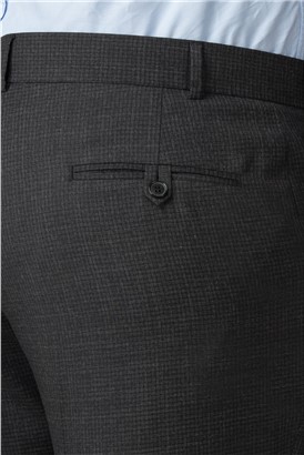  Big and Tall Charcoal Micro Check Trouser