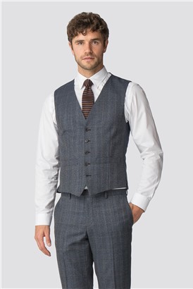  Blue Heritage Check Modern Big & Tall Waistcoat