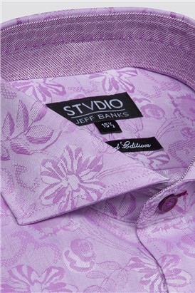 Stvdio by  Limited Edition Magenta Floral Jacquard Shirt