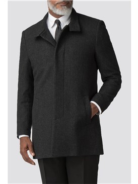  Charcoal Micro Funnel Neck Overcoat